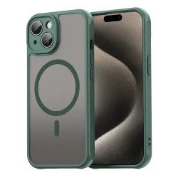 Custodia MagSafe per Apple iPhone 15 Plus, Techsuit, HaloFrost II, Verde
