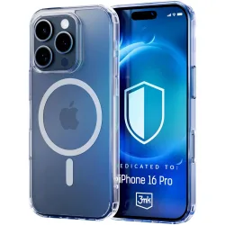 Custodia MagSafe per Apple iPhone 16 Pro, 3MK, MagCase, MagCase, Trasparente