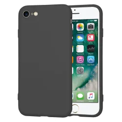 Custodia per Apple iPhone SE (2022) / SE (2020) / 8 / 7, Techsuit, SoftFlex, Nera