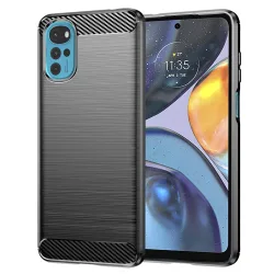 Custodia per Motorola Moto G22, Techsuit, Carbonio, Nera
