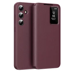 Custodia per Samsung Galaxy S24+ S926, Techsuit, SmartView, Rossa