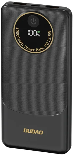 Batteria Esterna Dudao K12, 10000mAh, 22.5W, QC + PD, 1 x USB-C - 2 x USB-A, Nera