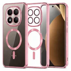 Custodia MagSafe per Xiaomi Poco M8 Pro / Redmi Note 15 Pro+ 5G, Techsuit, Luxury Crystal, Rosa