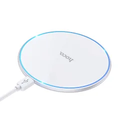 Caricabatterie Wireless Retea HOCO CW6 Pro, 15W, 1.67A, Bianco