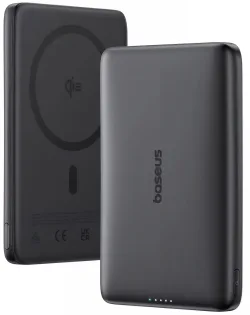 Batteria Esterna Wireless Baseus PicoGo AM41, 10000mAh, 27W, PD + FQI, 1 x QI - 1 x USB-C, Nera E0027201