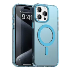 Custodia MagSafe per Apple iPhone 15 Pro Max, Techsuit, CandyCase, Blu