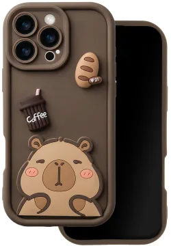Custodia per Samsung Galaxy S25 Ultra S938, OEM, Ultra Trendy 3D Capybara, Marrone