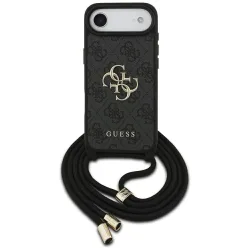 Custodia per Apple iPhone 17 Air, Guess, Crossbody Cord 4G Big Log, Nera