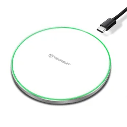 Caricabatterie Wireless Rete Techsuit CHWR031 Premium, 15W, 1.67A, Bianco