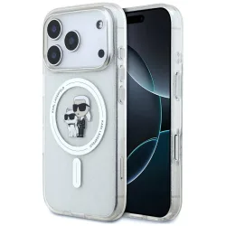 Custodia MagSafe per Apple iPhone 17 Pro Max, Karl Lagerfeld, IML Glitter Karl & Choupette, Trasparente