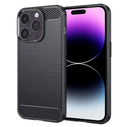 Custodia per Apple iPhone 14 Pro Max, Techsuit, Carbonio, Nera