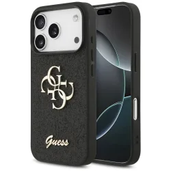 Custodia per Apple iPhone 17 Pro, Guess, Fixed Glitter Big 4G, Nera