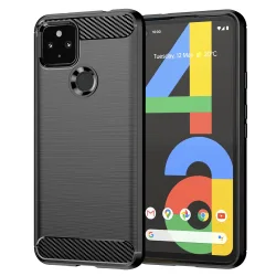 Custodia per Google Pixel 4a 5G, Techsuit, Carbonio, Nera