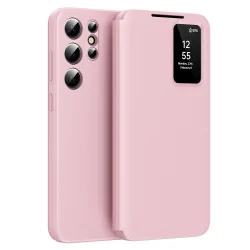 Custodia per Samsung Galaxy S24 Ultra S928, Techsuit, SmartView, Rosa