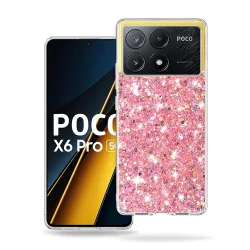 Custodia per Xiaomi Poco X6 Pro, Techsuit, Sparkly Glitter, Rosa