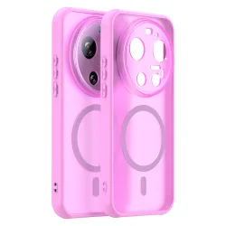 Custodia MagSafe per Xiaomi 17 Ultra, Techsuit, HaloFrost II, Rosa