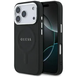 Custodia MagSafe per Apple iPhone 17 Pro, Guess, Classic Logo, Nera