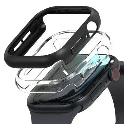 Custodia Ringke Slim per Apple Watch Series 10 / 11 46mm, Set 2 pezzi, Nero Opaco / Trasparente