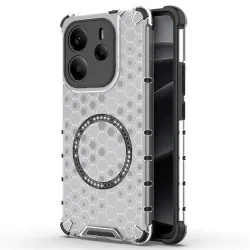 Custodia MagSafe per Xiaomi Redmi Note 14 4G (Regionale), Techsuit, HoneyComb Shield, Bianca