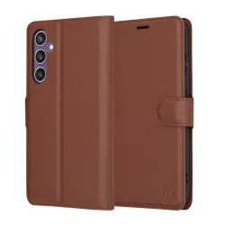 Custodia per Samsung Galaxy S23 FE S711, Techsuit, Leather Folio, Marrone