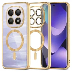 Custodia MagSafe per Xiaomi Poco M8 / Redmi Note 15 5G / Note 15 4G, Techsuit, Luxury Crystal, Dorata