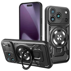 Custodia per Apple iPhone 17 Pro, Techsuit, RuggedCam, Nera