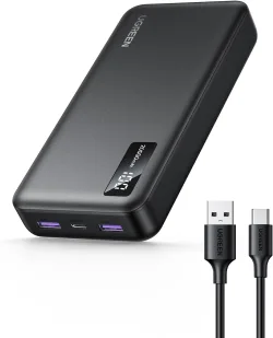 Batteria Esterna UGREEN PB312, 20000mAh, 22.5W, QC + PD, 1 x USB-C - 2 x USB-A, Nera