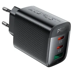 Caricabatterie Rete Acefast A108, 67W, 3A, 1 x USB-A - 2 x USB-C, Nero