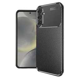 Custodia per Samsung Galaxy S24 S921, Techsuit, CarbonFiber, Nera
