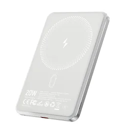 Batteria Esterna Wireless BWOO P79, 5000mAh, 20W, PD + FQI, 1 x QI - 1 x USB-C, Grigio