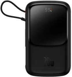 Batteria Esterna Baseus Qpow Pro, 20000mAh, 20W, QC + PD, 1 x Lightning - 1 x USB-A - 1 x USB-C, Nera PPQD060201