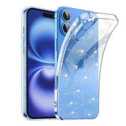Custodia per Apple iPhone 16 Plus, Techsuit, SparkleSkin, Trasparente