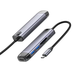 Hub USB-C McDodo HU-7740, 6in1, Grigio