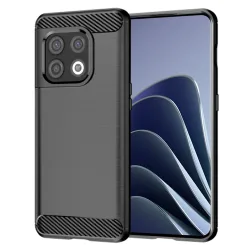 Custodia per OnePlus 10 Pro, Techsuit, Carbonio, Nera