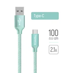 Cavo Dati e Ricarica USB-A - USB-C ColorWay CW-CBUC003, 18W, 1m, Verde