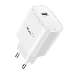 Caricabatterie Rete Yesido YC01E, 20W, 3A, 1 x USB-C, Bianco