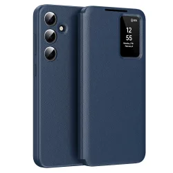 Custodia per Samsung Galaxy A55 5G A556, Techsuit, SmartView, Blu