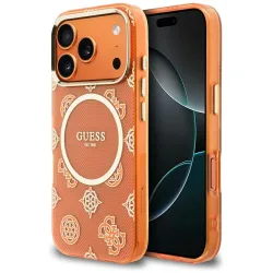 Custodia MagSafe per Apple iPhone 17 Pro Max, Guess, IML Peony Dot, Arancione