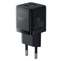 Caricabatterie Rete Baseus Palm, 20W, 3A, 1 x USB-A - 1 x USB-C, Nero P10111608113-00