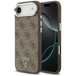 Custodia MagSafe per Apple iPhone 17 Air, Guess, Logo Triangolo 4G, Marrone Argentato