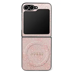 Custodia MagSafe per Samsung Galaxy Z Flip7 F766, Guess, 4G Collection, Rosa