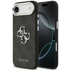 Custodia per Apple iPhone 17 Air, Guess, Big 4G Logo Classic, Nera Argentata