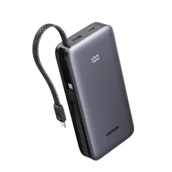 Batteria Esterna UGREEN PB528 (55985B), 20000mAh, 30W, QC + PD, 1 x USB-A - 3 x USB-C, Grigio