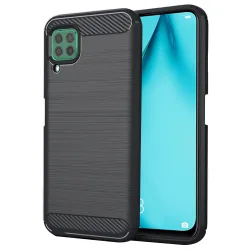 Custodia per Huawei P40 lite 4G, Techsuit, Carbonio, Nera