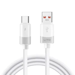 Cavo Dati e Ricarica USB-A - USB-C Lito LD07, 18W, 1m, Bianco