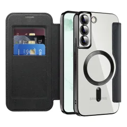 Custodia MagSafe per Samsung Galaxy S22+ 5G S906, Techsuit, SmartMag Book, Nera