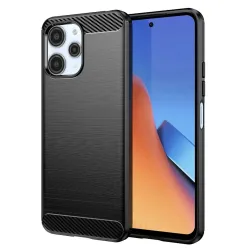 Custodia per Xiaomi Redmi 12 5G / 12, Techsuit, Carbonio, Nera