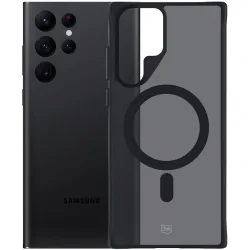 Custodia MagSafe per Samsung Galaxy S22 Ultra 5G S908, 3MK, Smoke MagCase, nero
