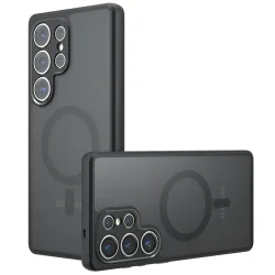 Custodia MagSafe per Samsung Galaxy S24 Ultra S928, Techsuit, PureFrost, Nero Satinato