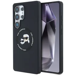Custodia MagSafe per Samsung Galaxy S25 Ultra S938, Karl Lagerfeld, Silicone Double Heads, Nera